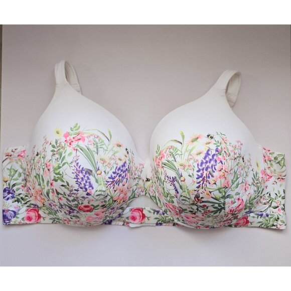 Cacique Lightly Lined Molded Full Coverage Figure Floral Underwire Bra 52DD - Picture 1 of 11